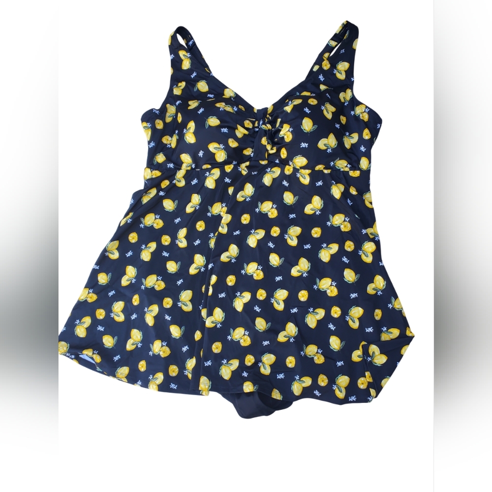 Catherines NWT Lemon Print One Piece Swimsuit
